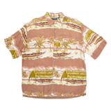 KOMAN Mens Hawaiian Shirt Brown Crazy Pattern XL