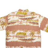 KOMAN Mens Hawaiian Shirt Brown Crazy Pattern XL