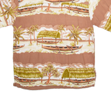 KOMAN Mens Hawaiian Shirt Brown Crazy Pattern XL