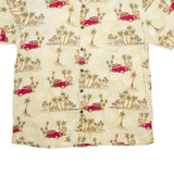 HIGH SURF Mens Hawaiian Shirt Beige Crazy Pattern 2XL