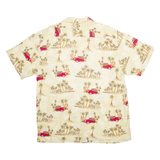 HIGH SURF Mens Hawaiian Shirt Beige Crazy Pattern 2XL