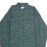 WINDRIDGE Mens Shirt Green 90s Diamond Long Sleeve M