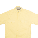 FADED GLORY Mens Plain Shirt Yellow 90s S