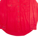 AMERICAN OUTPOST Mens Plain Shirt Red 90s Long Sleeve L