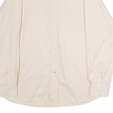 DOCKERS Mens Plain Shirt Beige 90s Long Sleeve XL