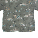 BATIK BAY Mens Hawaiian Shirt Green 90s Floral XL