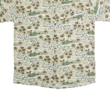 NORTHWEST BLUE Mens Hawaiian Shirt Green 90s Floral XL