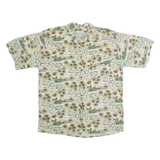 NORTHWEST BLUE Mens Hawaiian Shirt Green 90s Floral XL