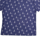 ISLAND SHORES Sailboat Mens Shirt Blue 90s Crazy Pattern L