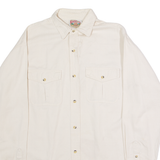 WINSTON SELECT TRADING CO Mens Plain Shirt Cream 90s Long Sleeve L