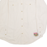 WINSTON SELECT TRADING CO Mens Plain Shirt Cream 90s Long Sleeve L