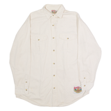 WINSTON SELECT TRADING CO Mens Plain Shirt Cream 90s Long Sleeve L