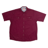 WRANGLER Mens Plain Shirt Maroon XL