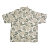 PURITAN Mens Hawaiian Shirt Beige Viscose 90s Floral XL