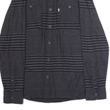 LEVI'S Mens Shirt Black 90s Striped Long Sleeve S