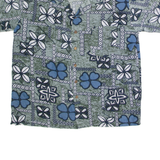 ROUNDY BAY Mens Hawaiian Shirt Green 90s Floral XL