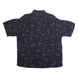 CAMPIA MODA Mens Hawaiian Shirt Black 90s Floral XL