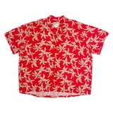 PARADISE FOUND Mens Hawaiian Shirt Red 90s Floral 3XL