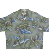 CAMPIA MODA Mens Hawaiian Shirt Green 90s Floral XL