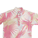 TROPICANA Pullover Mens Hawaiian Shirt Pink 90s Floral L