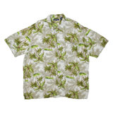 PURITAN Mens Hawaiian Shirt Grey Floral XL