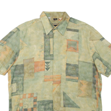 HAUPT Mens Shirt Green Viscose Crazy Pattern L
