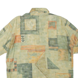 HAUPT Mens Shirt Green Viscose Crazy Pattern L