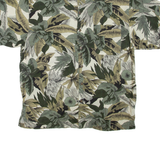 LB Mens Hawaiian Shirt Green Floral L