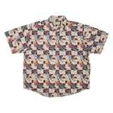 CROSSINGS Mens Hawaiian Shirt Beige Crazy Pattern XL