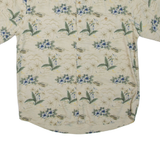 SUMMA Mens Hawaiian Shirt Beige Silk Floral M
