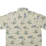 SUMMA Mens Hawaiian Shirt Beige Silk Floral M