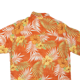 ISLAND SHORES Mens Hawaiian Shirt Orange Floral M