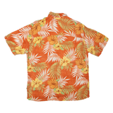 ISLAND SHORES Mens Hawaiian Shirt Orange Floral M