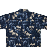 PURITAN Mens Hawaiian Shirt Blue Crazy Pattern L