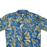 HUNT CLUB Mens Hawaiian Shirt Blue Floral M