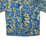 HUNT CLUB Mens Hawaiian Shirt Blue Floral M