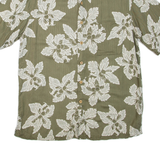 CARIBBEAN Mens Hawaiian Shirt Green Floral M