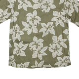 CARIBBEAN Mens Hawaiian Shirt Green Floral M