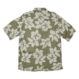 CARIBBEAN Mens Hawaiian Shirt Green Floral M