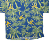 QUIKSILVER Mens Hawaiian Shirt Blue Crazy Pattern 2XL