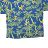 QUIKSILVER Mens Hawaiian Shirt Blue Crazy Pattern 2XL