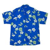 Mens Hawaiian Shirt Blue Floral M