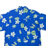 Mens Hawaiian Shirt Blue Floral M