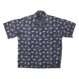 NEURON BLUE Mens Shirt Blue Crazy Pattern L