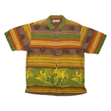 TOMMY BAHAMA Mens Hawaiian Shirt Brown Striped S