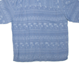 ST. JOHN'S BAY Mens Hawaiian Shirt Blue Silk M