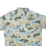 CAMPIA Mens Hawaiian Shirt White Crazy Pattern XL