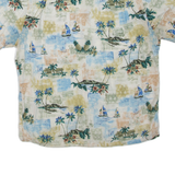 CAMPIA Mens Hawaiian Shirt White Crazy Pattern XL