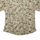HAGGAR Mens Hawaiian Shirt Green Silk Floral S