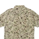 HAGGAR Mens Hawaiian Shirt Green Silk Floral S